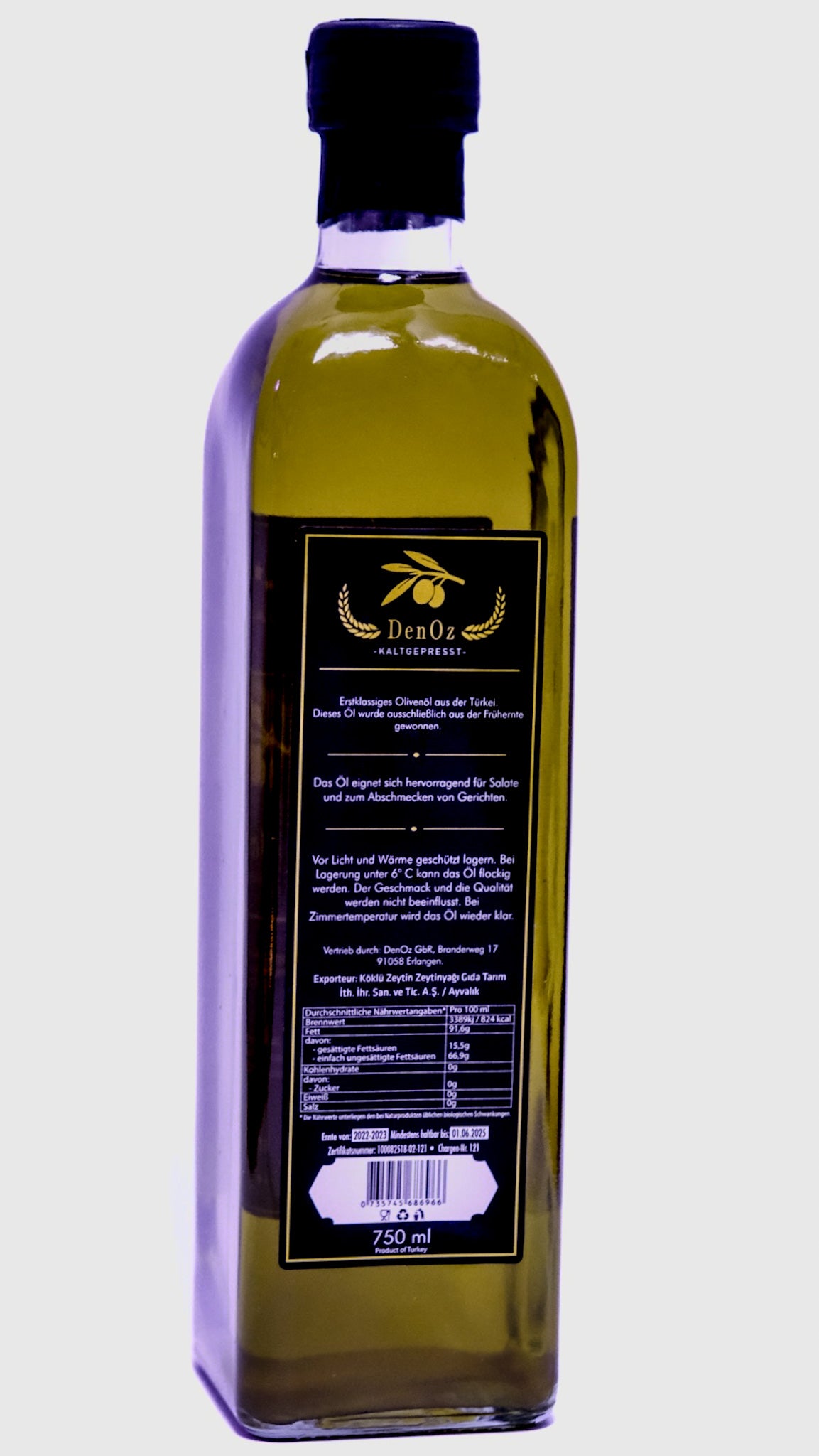 Erstklassiges Natives Olivenöl Extra aus der Türkei 750ml Flasche